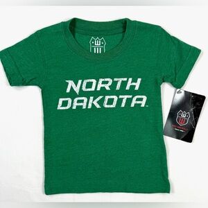 NWT WES AND WILLY Kids' North Dakota‎ Fighting Hawks Football T-Shirt Size 6M